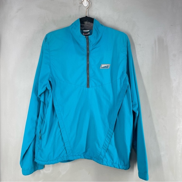 Nike Other - Nike Bright Turquoise Half-Zip Pullover Jacket 80’s Medium Size
